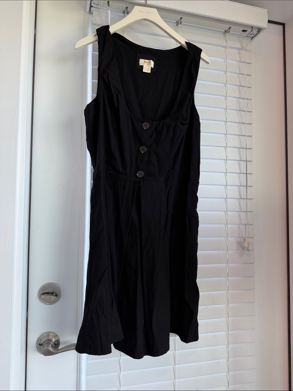 Nwot Black Button-Front Sleeveless Dress